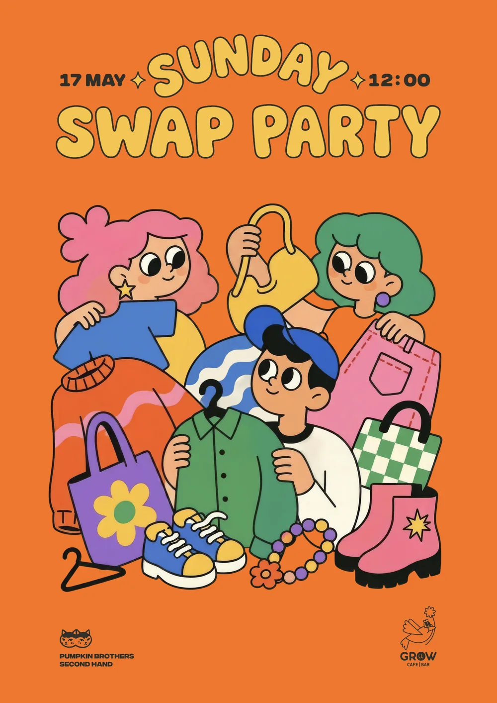 Sunday Swap Party poster — 17 May