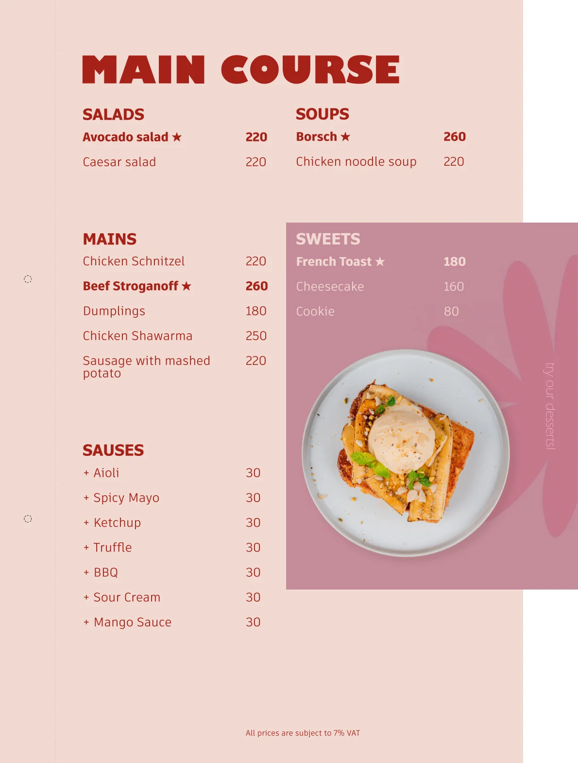 Menu page 8